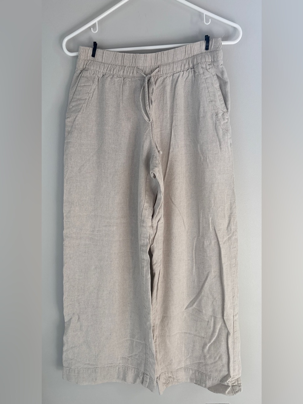 A New Day Beige Wide-Leg Drawstring Pants